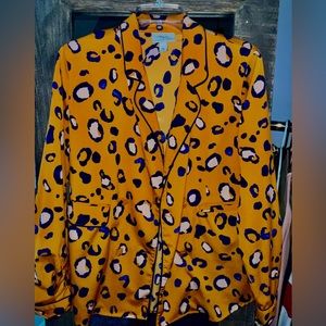 Leopard print oversized blazer